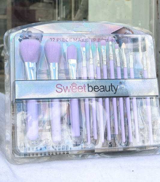 Sweet Beauty 12-Piece Makeup Brush Set – Lavender Edition